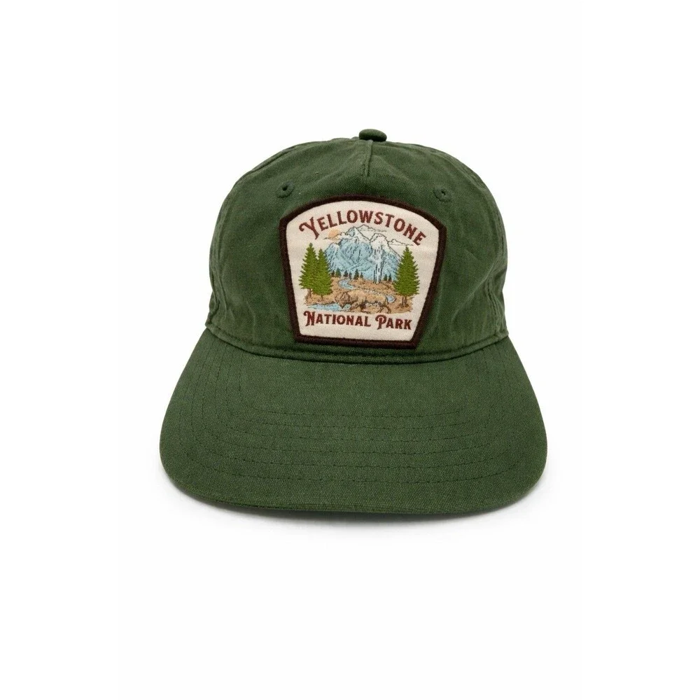YELLOWSTONE PARK Men's HAT CAP WYOMING CKER TRUSNAPBACK GREEN VINTAGE Rope